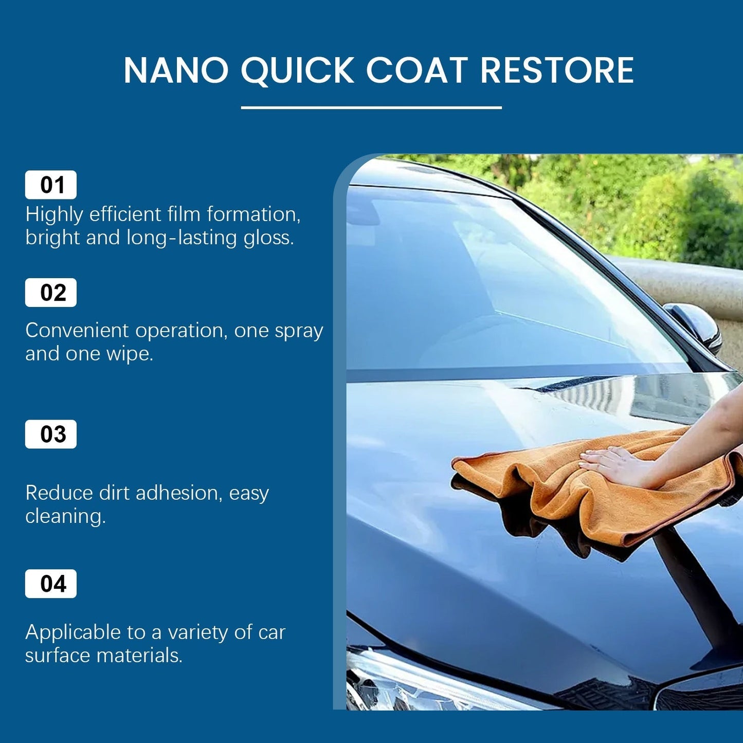 ✨Automotive Nano Coating Repair Agent - With Dust and Water Repellent Properties - Long-lasting and Durable with Gloss, Suitable for Continuous Use