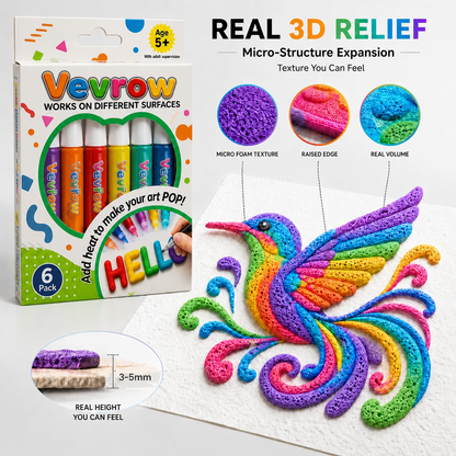 🦄👗Save66% by ordering today丨Vevrow® 3D Relief Art Pen – Turn Flat Drawings Into Touchable 3D Art🪄